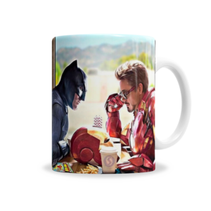 Tazas | Ironman Vs Batman Tomando Café