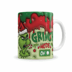 Tazas | El Grinch Mode On Motivo Navideño