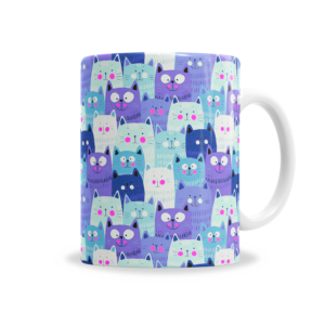Tazas | Gatos Coloridos En Tonos Violeta