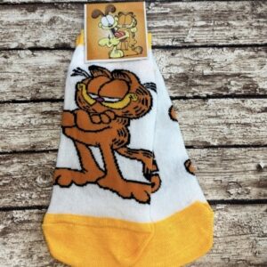 Soquetes | Garfield Fondo Blanco Punta Naranja
