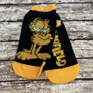 Soquetes | Garfield Fondo Negro Punta Naranja
