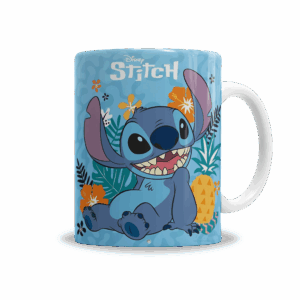 Tazas | Stitch Chill Con Flores y Frutas
