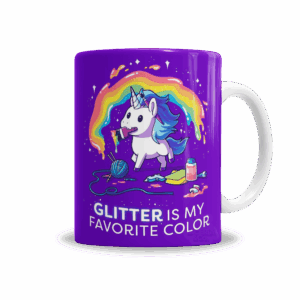 Tazas | Unicornio Pintando Con Glitter