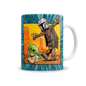 Tazas | Star Wars Mandalorian y Baby Yoda Caricatura